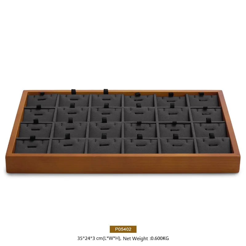 MISHITU Wooden Storage Tray Ring Necklace Bracelet Storage Tray Jewelry Display Tray Multifunctional Display Home Storage Box