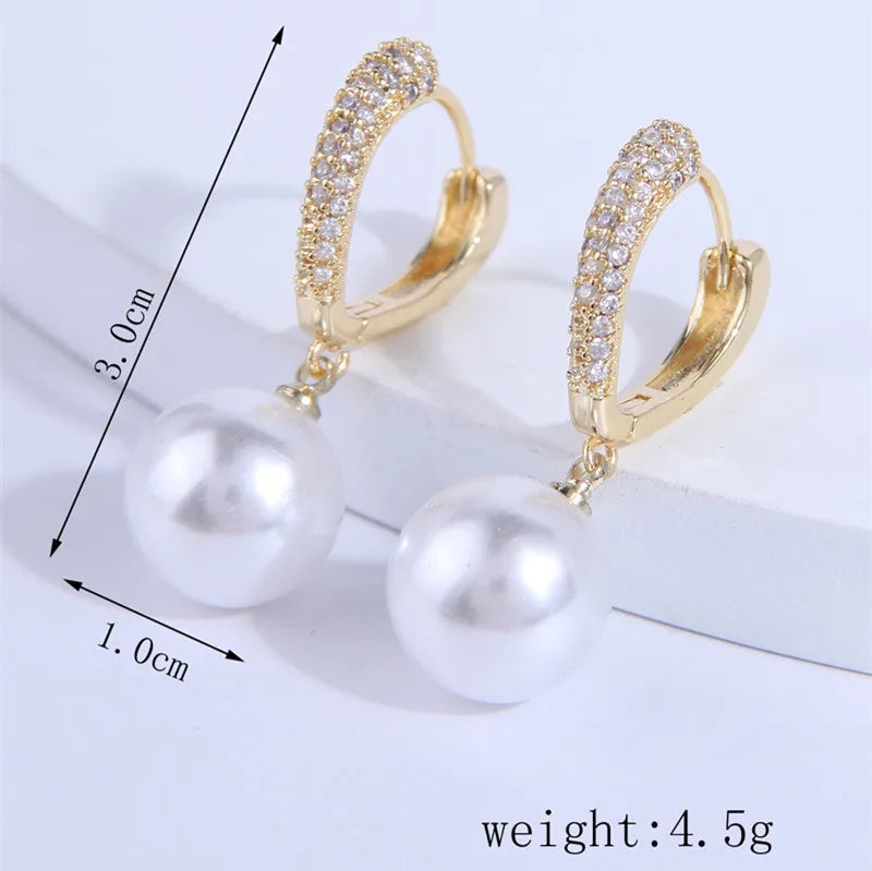 Hemasa Cubic Zirconia Pearl   Earrings For Women