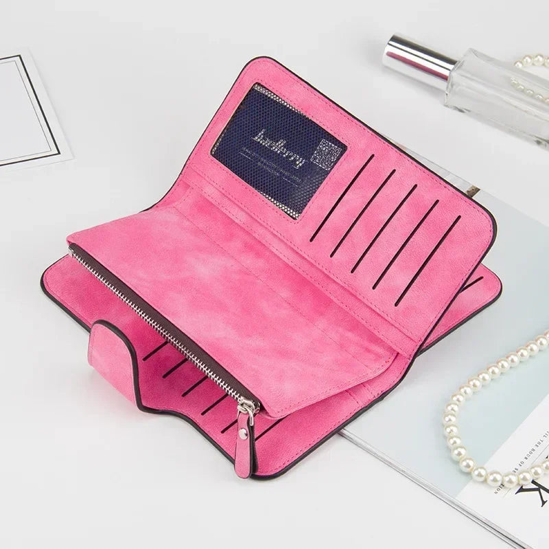 Hemasa High Quality  Leather Wallets For Woman/ Long Zipper Clutch Bag Female Purse Card Holder