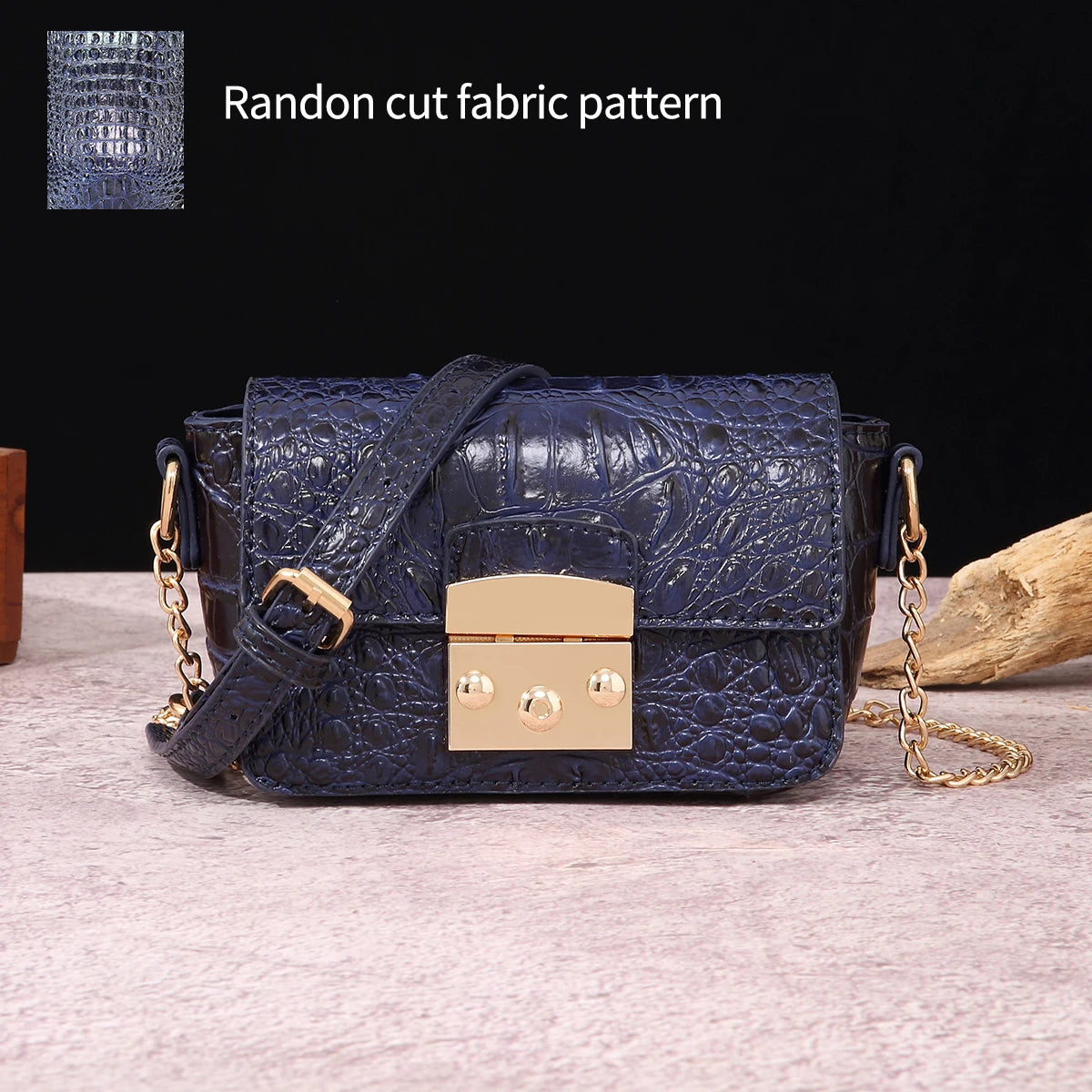 Colorful Crocodile Pattern Mini Lock Flip Phone Bag Crossbody Bag Classic