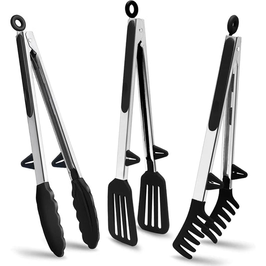 Hemasa  Silicone   Kitchen Tongs /Food Tongs Non Stick Cooking Serving Tongs For BBQ Salad Steak Pasta Spaghetti Noodles