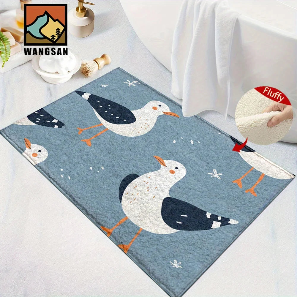 Tejesa Cute Cartoon Dove Carpet Blue Doormat /Welcome Mat/ Absorbent Bathroom Rug Carpet For Live Room Rug For Bedroom Home Decor