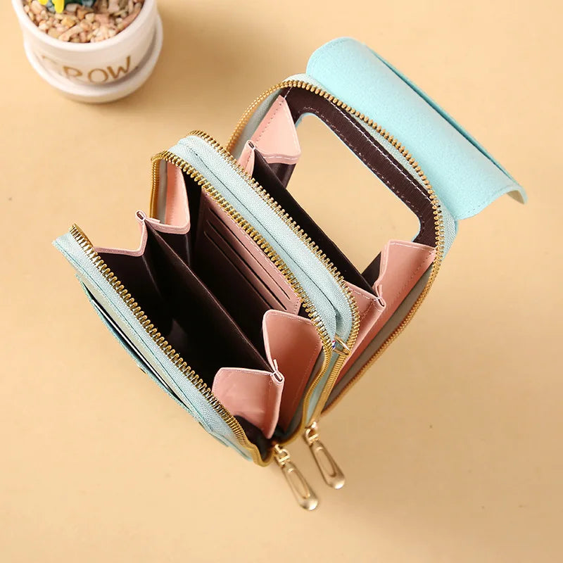 Hemasa  Touch Screen Lock Cell Phone Bag/ Women's Mobile Phone Card Holder Crossbody Shoulder Bag