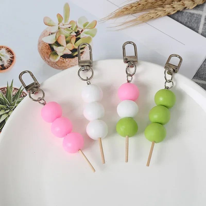 Hemasa Simulated Meatball String Keychain Creativity Fashion Colorful Food Round Model Car Bag Hanging Decoration
