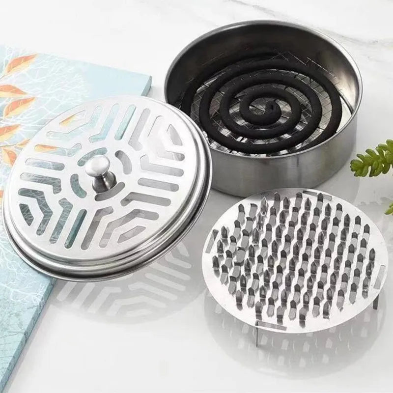 Portable Mosquito Coils Holder Large Hotel Metal Repellent Rack with Cover Saft Mosquito Coil Tray Summer Anti-mosquito Supplie