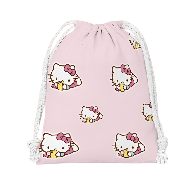 Hemasa drawstring hello kitty cartoon small bag storage bag