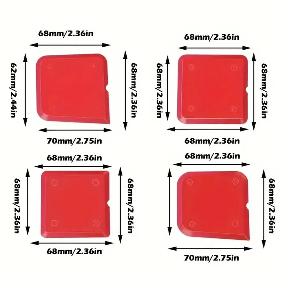 Silicone Plastic Caulking Tool Kit Joint Sealant Spreader Spatula Scraper for Tile Window Grout Edge Removal Construction Tools