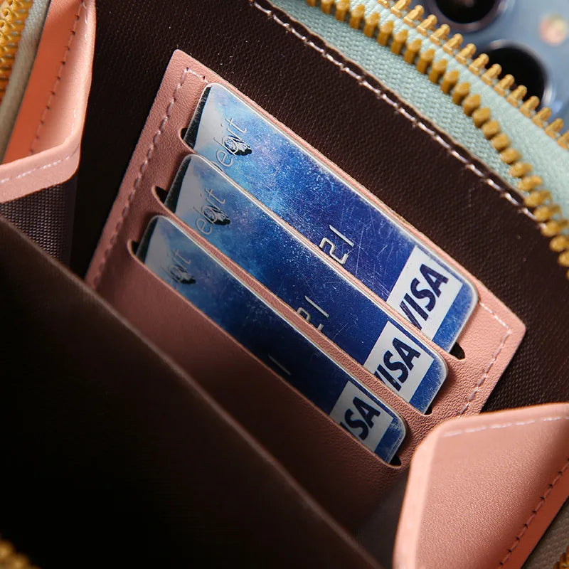 Hemasa  Touch Screen Lock Cell Phone Bag/ Women's Mobile Phone Card Holder Crossbody Shoulder Bag