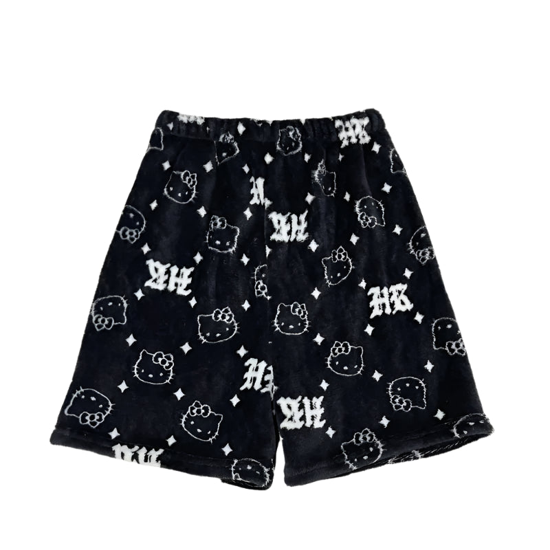 Hemasa Hello Kitty Cute Shorts Women Cute Cartoon Flannel Pajama Pants /i Summer Casual Home Trousers Birthday Gifts
