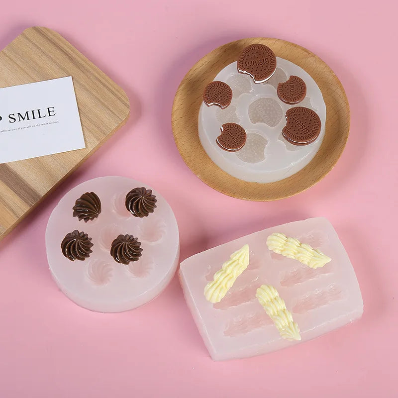 Cute Silicone Mold Biscuits Fruit Shaped Mould Candle Making 3D DIY Crystal Epoxy Resin Molds Decorations moule silicone bougie