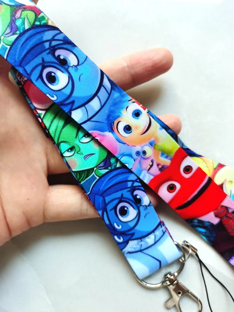 New 1 pcs Disney Inside Out Lanyards Keys Neck Strap For Card Badge Key Chain Lanyard Key Holder DIY Hang Rope Keyrings