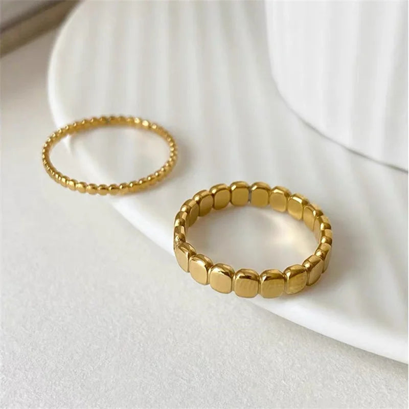 Hemasa  New PVD Plated Stainless Steel Women Rings