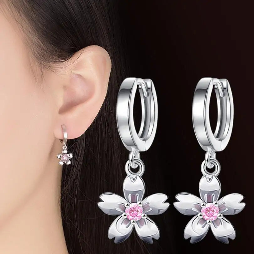 Simple Fashion 925 Sterling Silver Earrings For Women Sterling-silver Jewelry Cute Fresh Cherry Drop Earrings S-E451