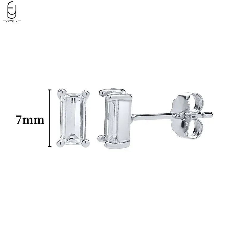 Hemasa 925 Sterling Silver Ear Buckles Fashion Hoop Earrings /White Crystal Luxury Women's Earrings Wedding Women's Jewelry Premium Gift