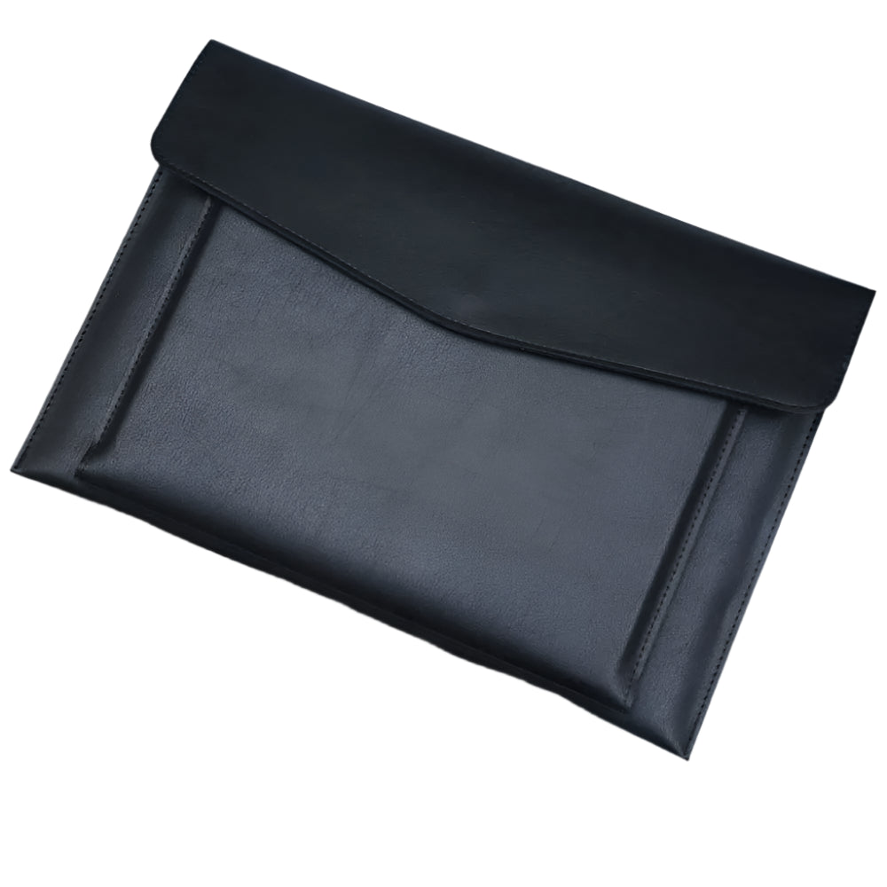 Hemasa A4 Leather File Folder Large Document Bag Business Briefcase Magnetic Button Waterproof Laptop Cases Office Organizer