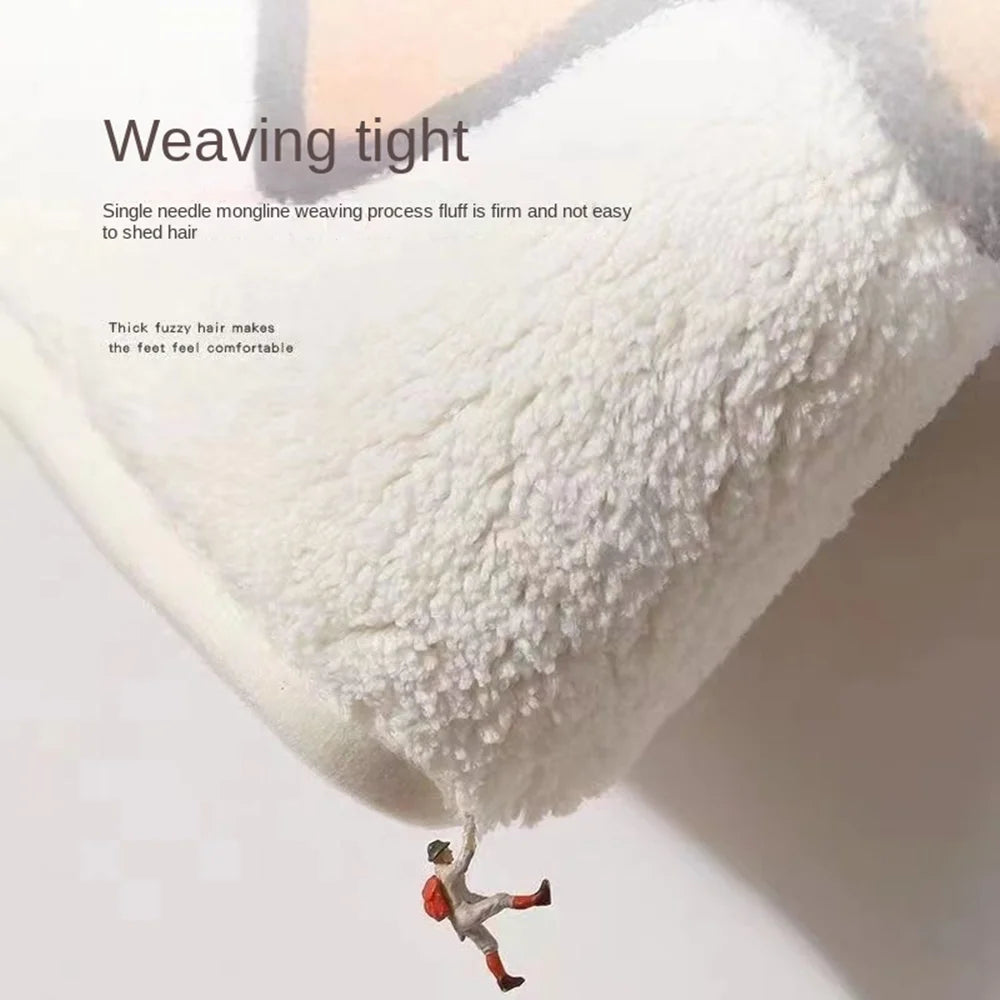 Hemasa Thickened cartoon bathroom mat absorbent mat imitation cashmere  non-slip mat bedroom bedside wear-resistant foot mat