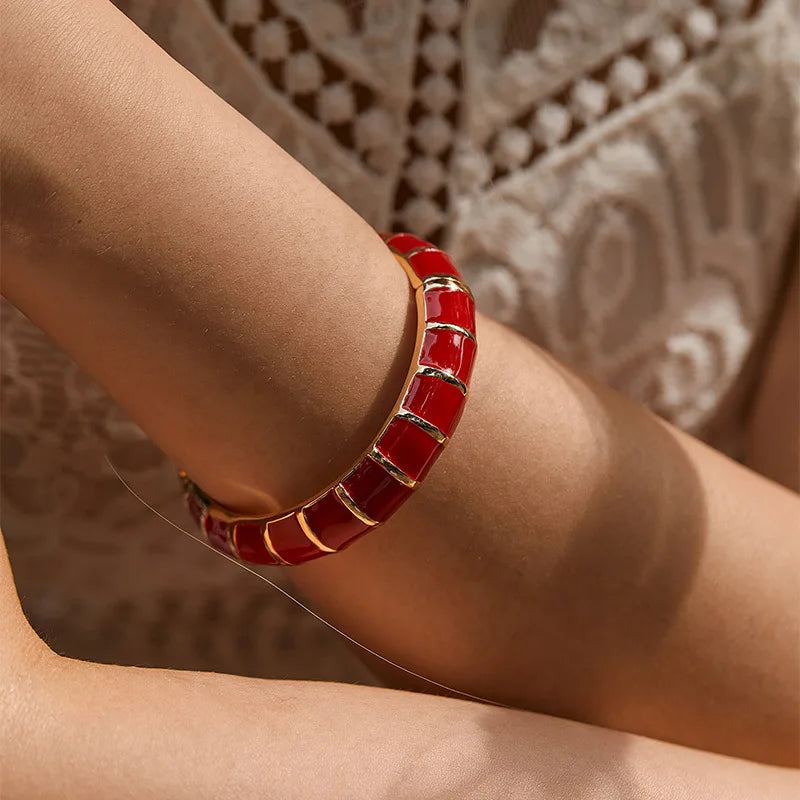 Multicolor Enamel Metal Bangles For Women New Designed Fashion Trendy Jewelry Accessories Gifts Bohemia Fancy Styles Bijoux