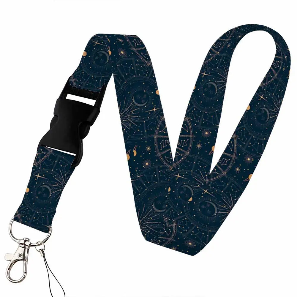 Tejesa Starlit sky Lanyard Keys Chain Badge Holder ID Credit Card Pass Hang Rope Lariat Mobile Phone Charm