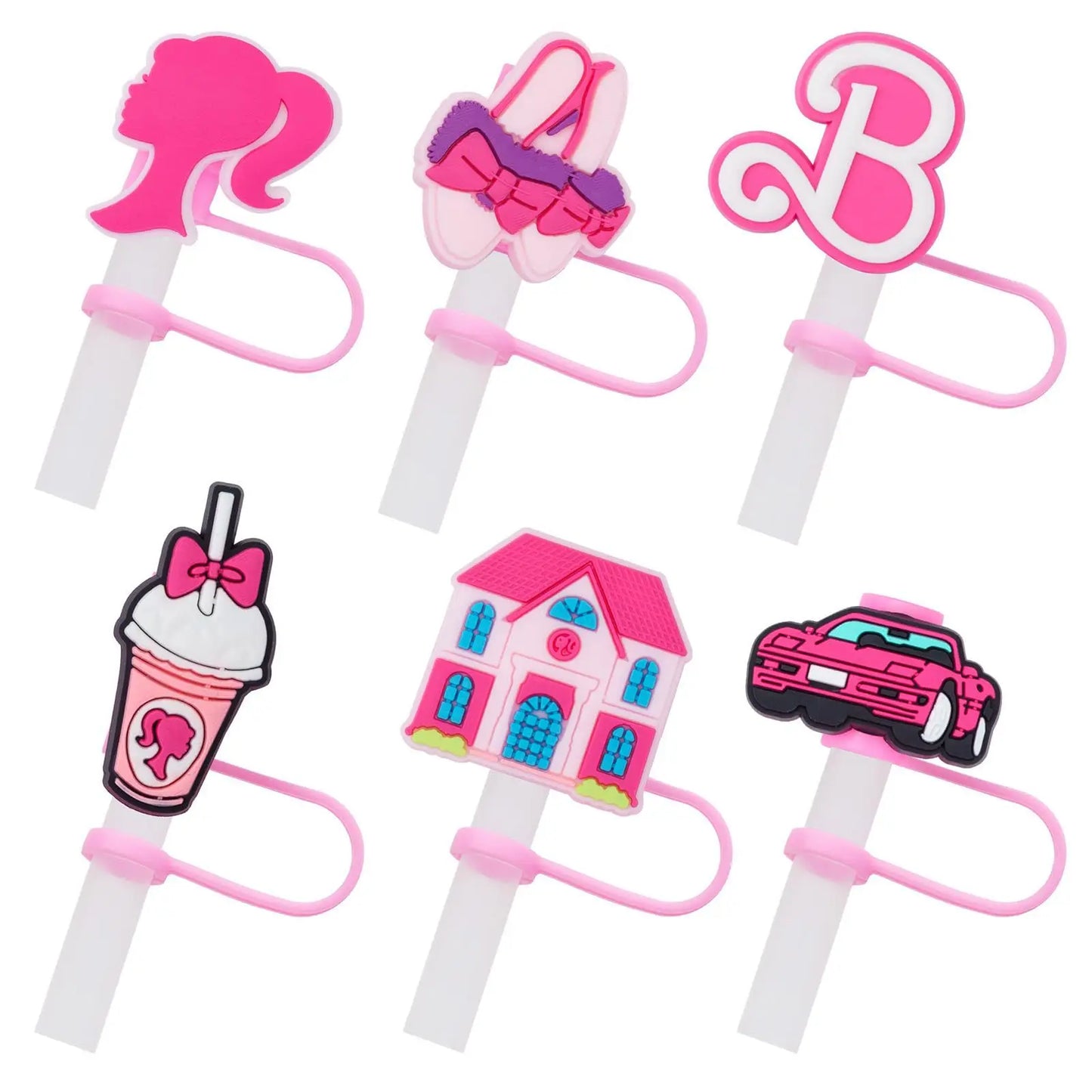 Accessories for Stanley Cup 7-8mm Pink Barbie Straw Sleeve Cup for Tumbling Cups Chrietmas Gift