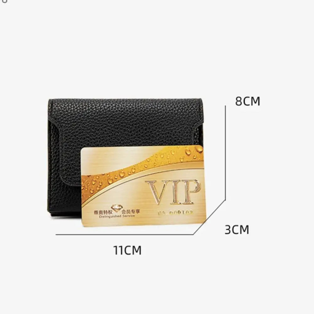 PU Leather Short Wallet Fashion Solid Color Mini Card Holder Coin Purse Women Girls