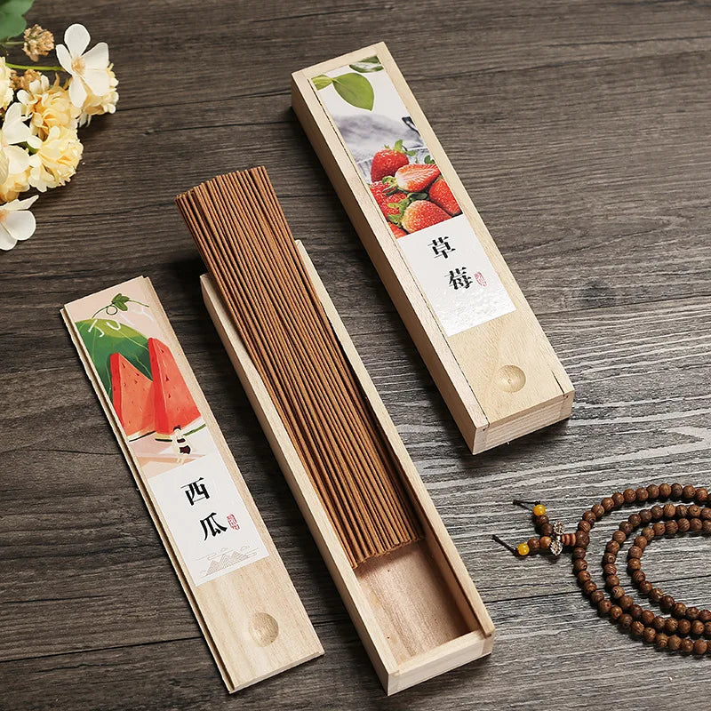 Hemasa 75g Stick Incense Sandalwood Fragrance Home Indoor Incense Room Odor Removing Bedroom Fruit Sleep Strawberry Fragrance