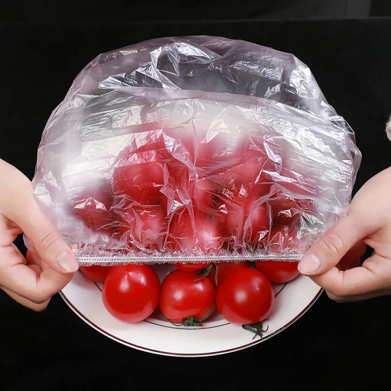 Hemasa 400pcs Reusable Food Wrap Storage Covers Bags for Bowl Elastic Plates  Silicone Lid Cover Kitchen Fruit Plastic Fresh-keeping Seal