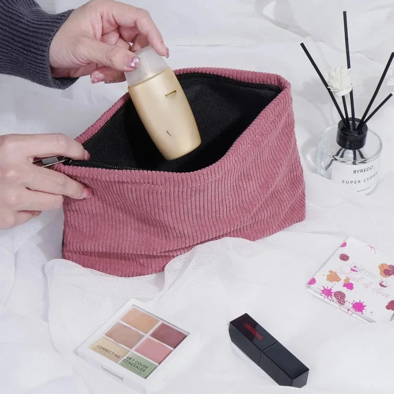 Hemasa  Cosmetic Bag Portable Makeup Storage Bag Purses Women Large Capacity Zipper Make Up Organizer Storage Clutch