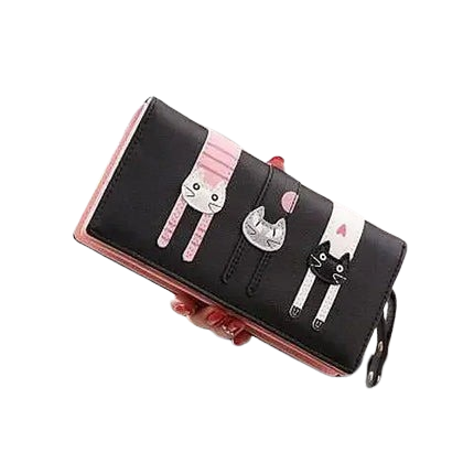 Hemasa Ciue Women  Leather Wallet Cute Cat Card Holder/ Mobile Phone Bag '/ong Clutch Coin Purse for Kids Girls