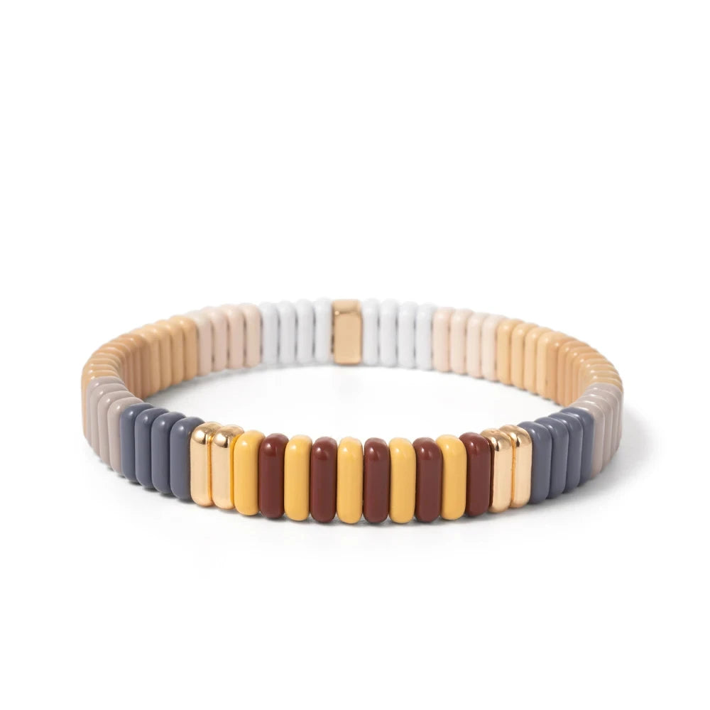 Tejesa  2X8MM Colorful  Rectangle Tile Beads Bracelets for women/Girls