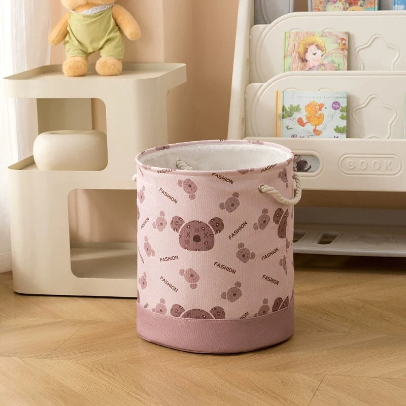 Tejesa Canvas Folding Storage Basket /Cartoon Print Storage Fabric Wardrobe Bedroom Closet Toys Laundry Basket