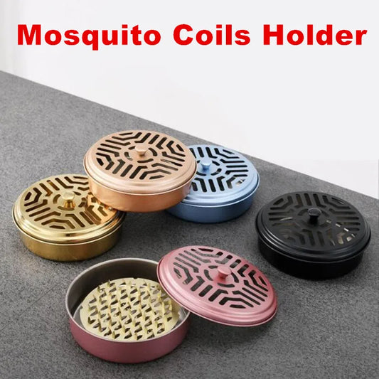 Portable Mosquito Coils Holder Large Hotel Metal Repellent Rack with Cover Saft Mosquito Coil Tray Summer Anti-mosquito Supplie