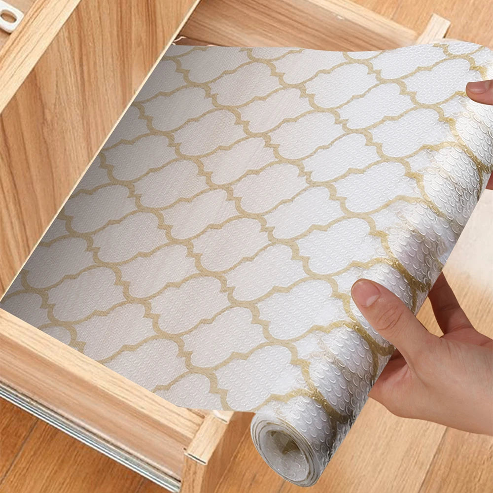 Tejesa 30x130CM Non-Adhesive Kitchen Cabinets Shelf Liner Non-slip Waterproof Drawer Liners for Cupboard Dresser Bathroom Kitchen