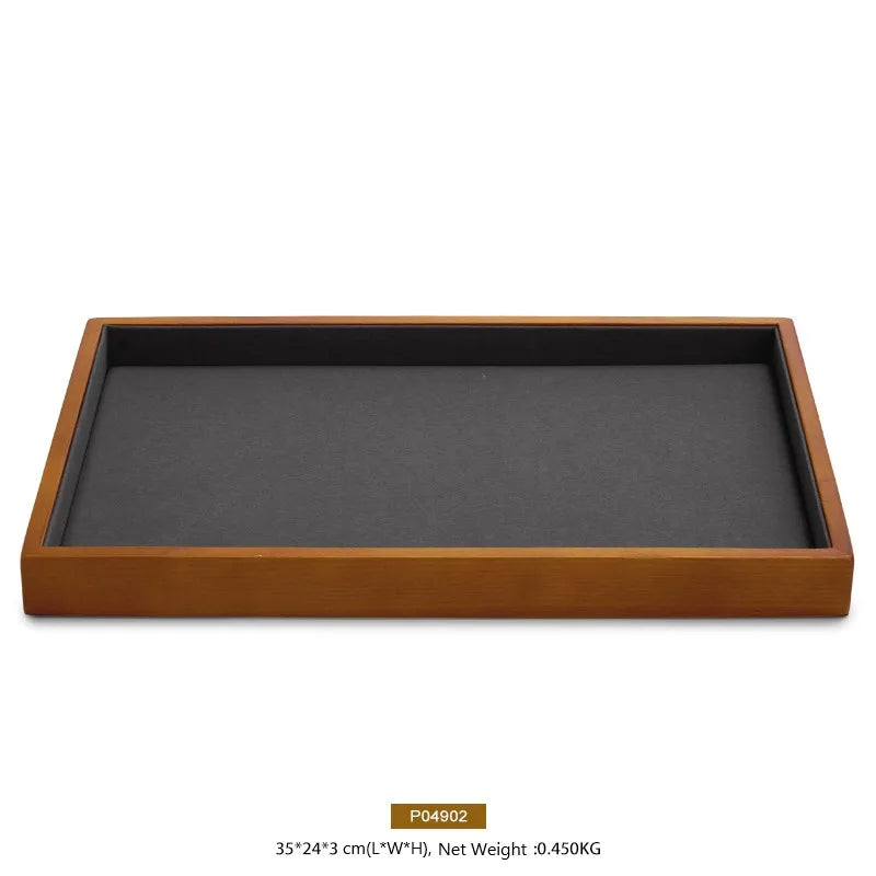 MISHITU Wooden Storage Tray Ring Necklace Bracelet Storage Tray Jewelry Display Tray Multifunctional Display Home Storage Box