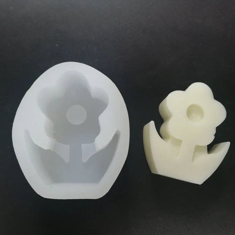 Tulips Flowers Silicone Candle Mold DIY Craft Plant Flower Plaster Resin Mold Handmade Home Ornaments Soap Candle Making