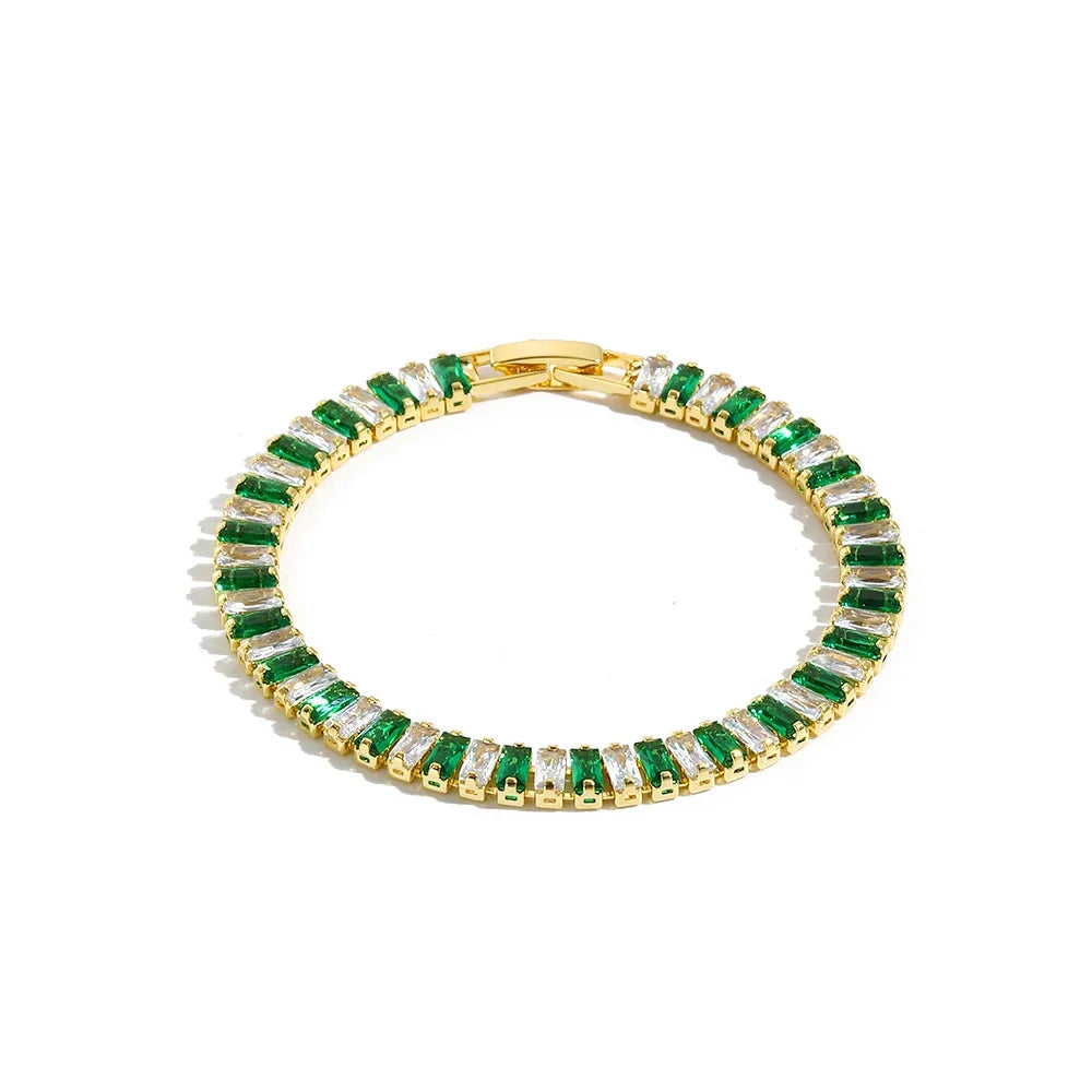 Hemasa Pink colour Cubic Zirconia Tennis Bracelets for Women/Girls