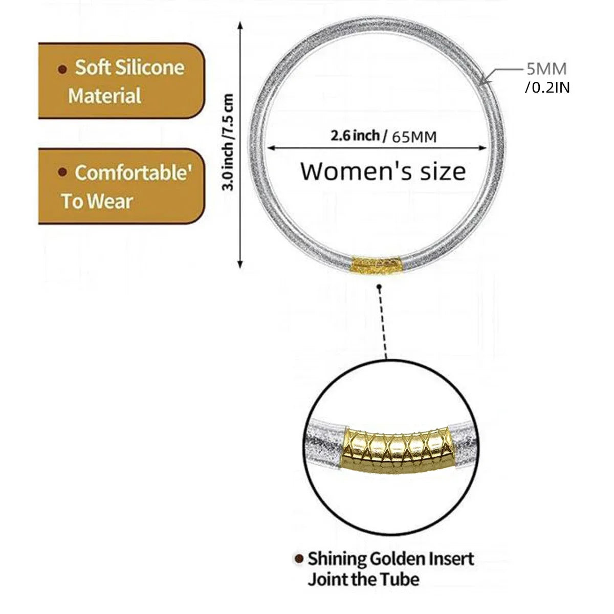 7pcs/set Stack Leopard Print Bangle Bracelet for Women Cheetah Print Silicone Bangle  Jewelry