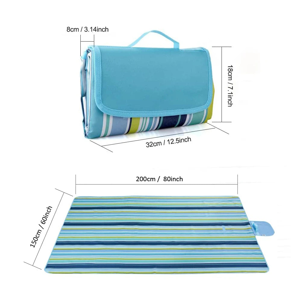 Tejesa 1.5x2m Outdoor Waterproof Camping Mat Sand Proof Portable Beach Blanket Lightweight Mats For Camping/ Beach/ Parks/ Picnic Mat