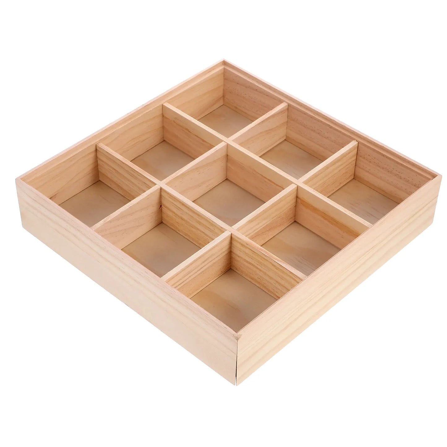 1pc Wooden Divided Storage Box Tea Bag Food Container Compartment Snack Candy Box Dried Fruit Serving Tray Sugar Packet Holder