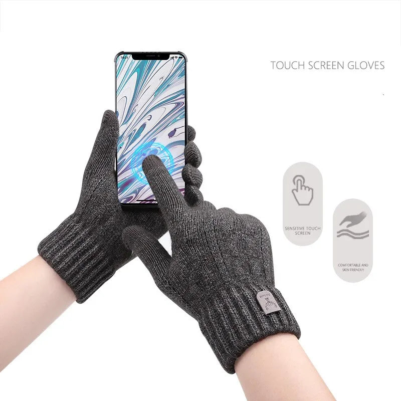 Hemasa  men's warm gloves/ winter  fleece gloves cold warm wool knitted gloves