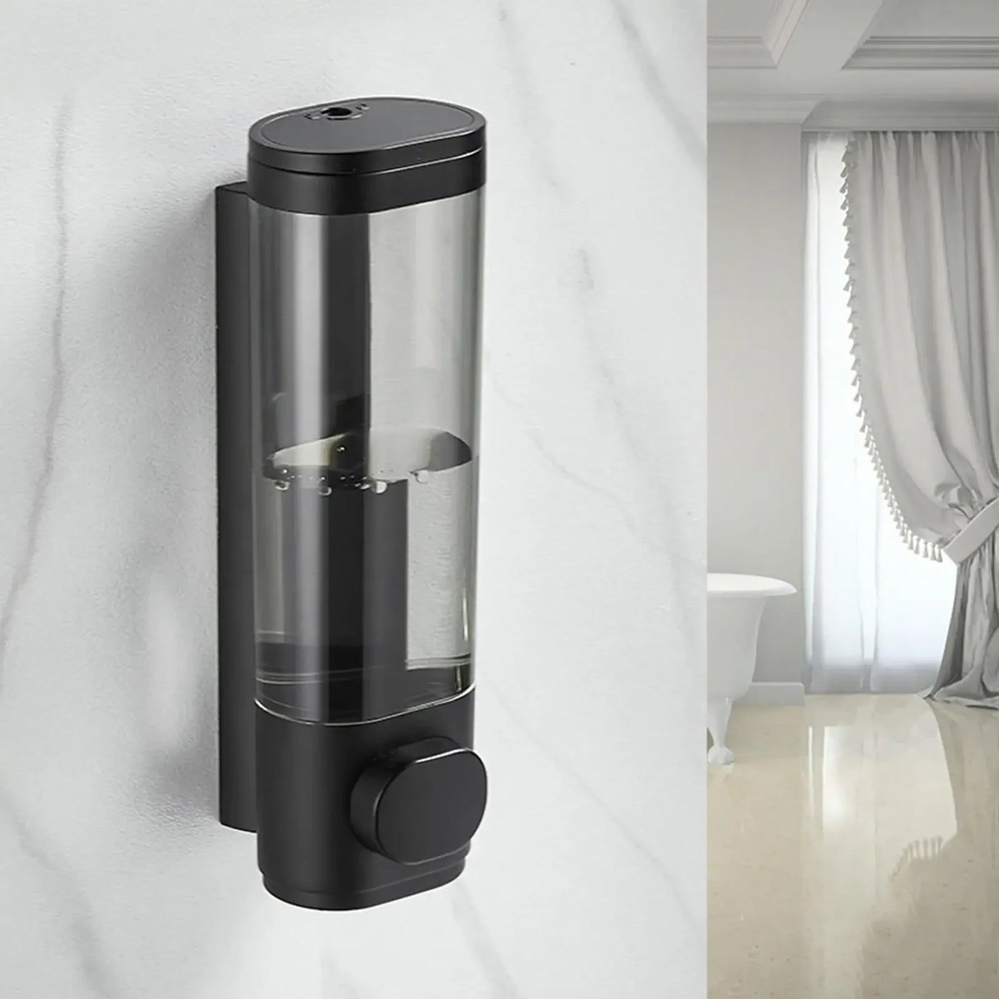 Tejesa Bathroom Hotel-Style Washing and Protecting Dispenser Set / Drill-Free  / Shower Gel/Shampoo Dispenser + Cleaning St