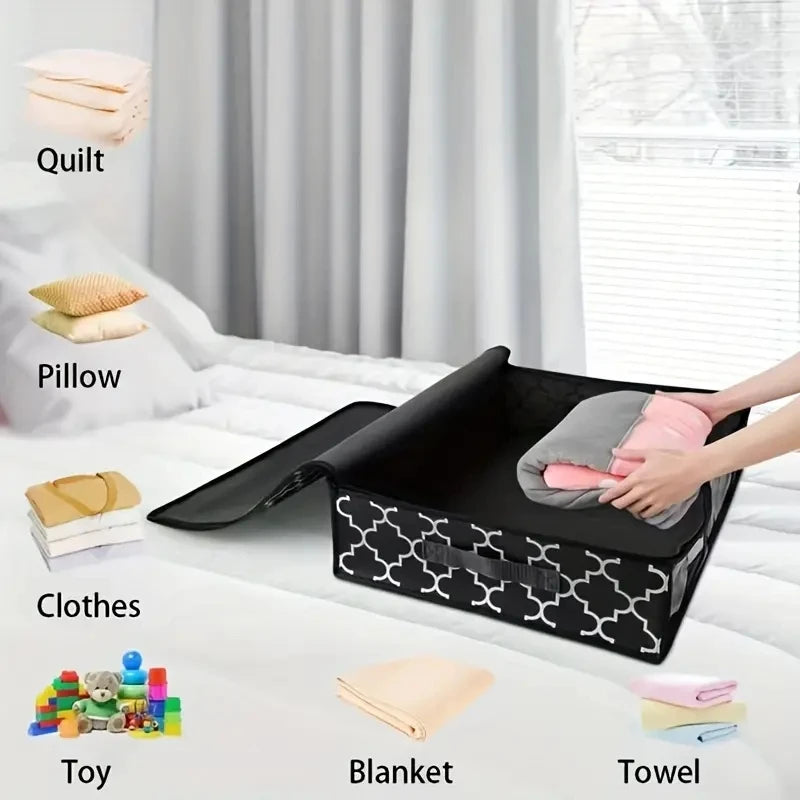 1pc Visible Window Wardrobe Storage Bag, Moisture-proof Cotton Quilt Storage And Finishing Bag, Clothing Moving Bag