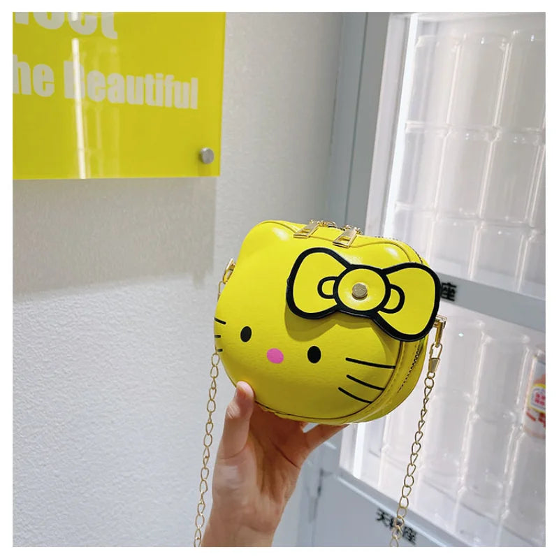 Hello Kittty Kawaii Pouch Children's Messenger Bag Cartoon Fashion Leisure Shoulder Bags Sanrio Crossbody Bags for Girls Purse