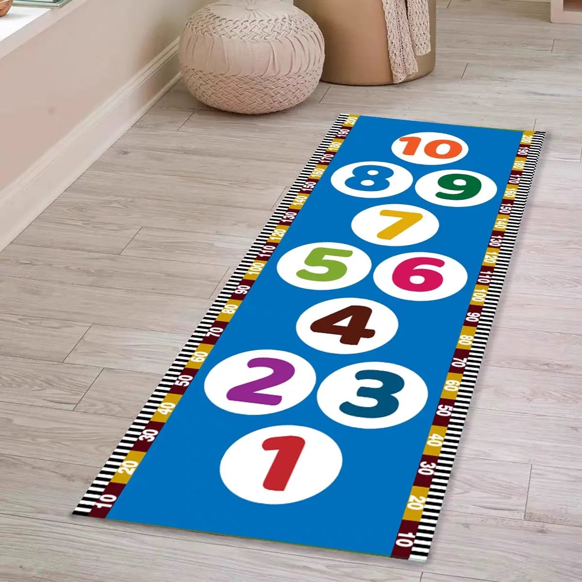 Tejesa Children's Room Kindergarten Cartoon Game Jumping House Grid Carpet Bedroom Bedside Carpet Girls' Puzzle Anti slip Floor Mat