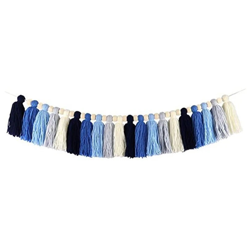 Promotion! Boho Tassel Garland With Wood Bead Earth Toned Rainbow Garland For Classroom Nursery Party Kids Bedroom Room Dorm