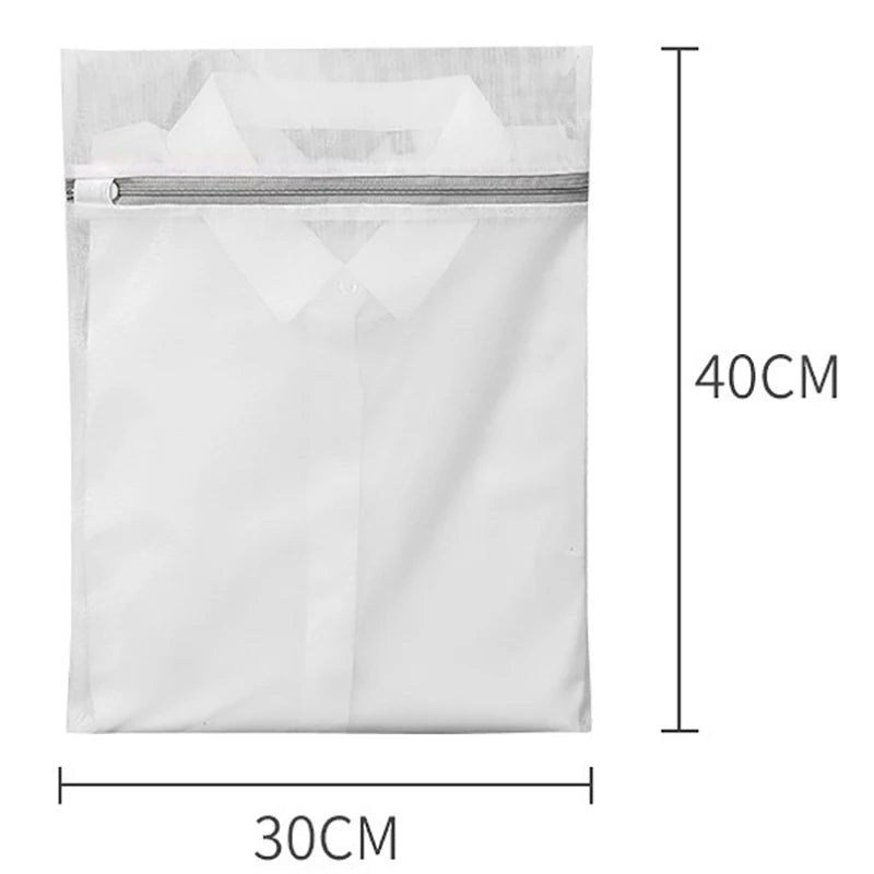 White Durable Large Washing Laundry Bag Mesh Organizer Net Dirty Bra Socks Underwear Shoe Storag Wash Machine Cover Clothes