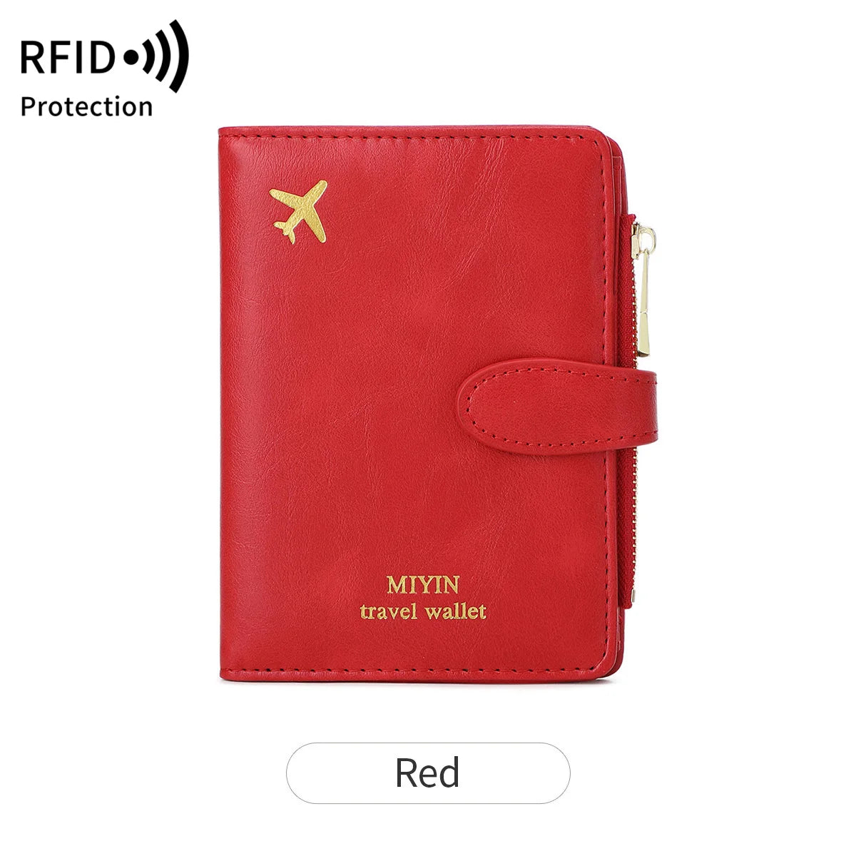 Hemasa Multi functional RFID anti-theft brush passport bag fashionable multi card slot passport clip PU leather large capacity wallet
