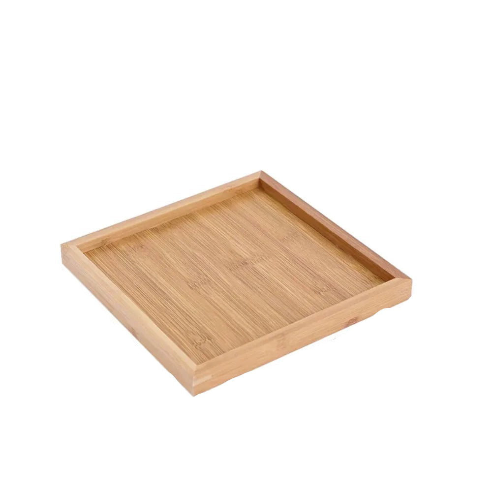 Tejesa Rectangular Storage Tray household Solid Wood Storage Plate Bamboo Water Cup Plate Home Living Room