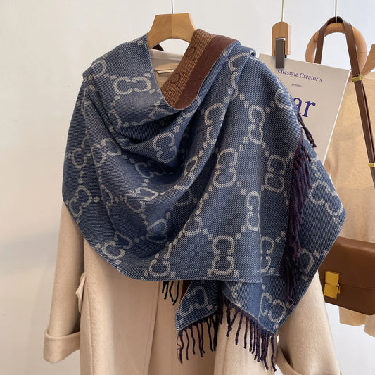 New Luxury Winter Two-Sided Cashmere Long Fringe Scarves High Quality Women Thicken Wrap Shawl Ladies Pashmina Warm Scarf