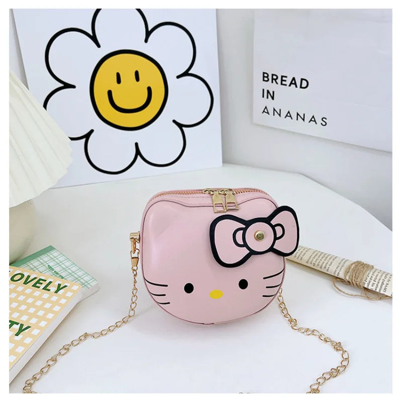 Hello Kittty Kawaii Pouch Children's Messenger Bag Cartoon Fashion Leisure Shoulder Bags Sanrio Crossbody Bags for Girls Purse