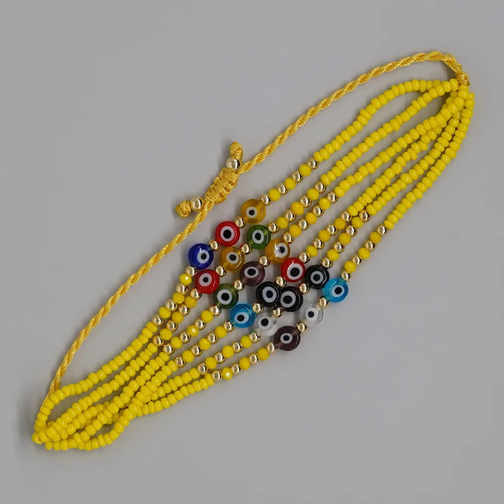 Go2boho Bohemian Seed Beaded Bracelets For Women Colorful Evil Eye Charms Lucky Handmade Jewelry Gifts 2024 New